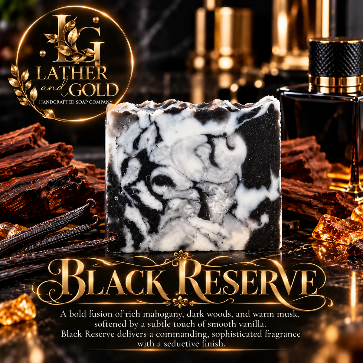 Black Reserve Soap by Lather & Gold