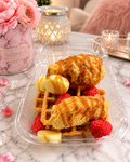 Chicken & Waffle with Berries and Bananas